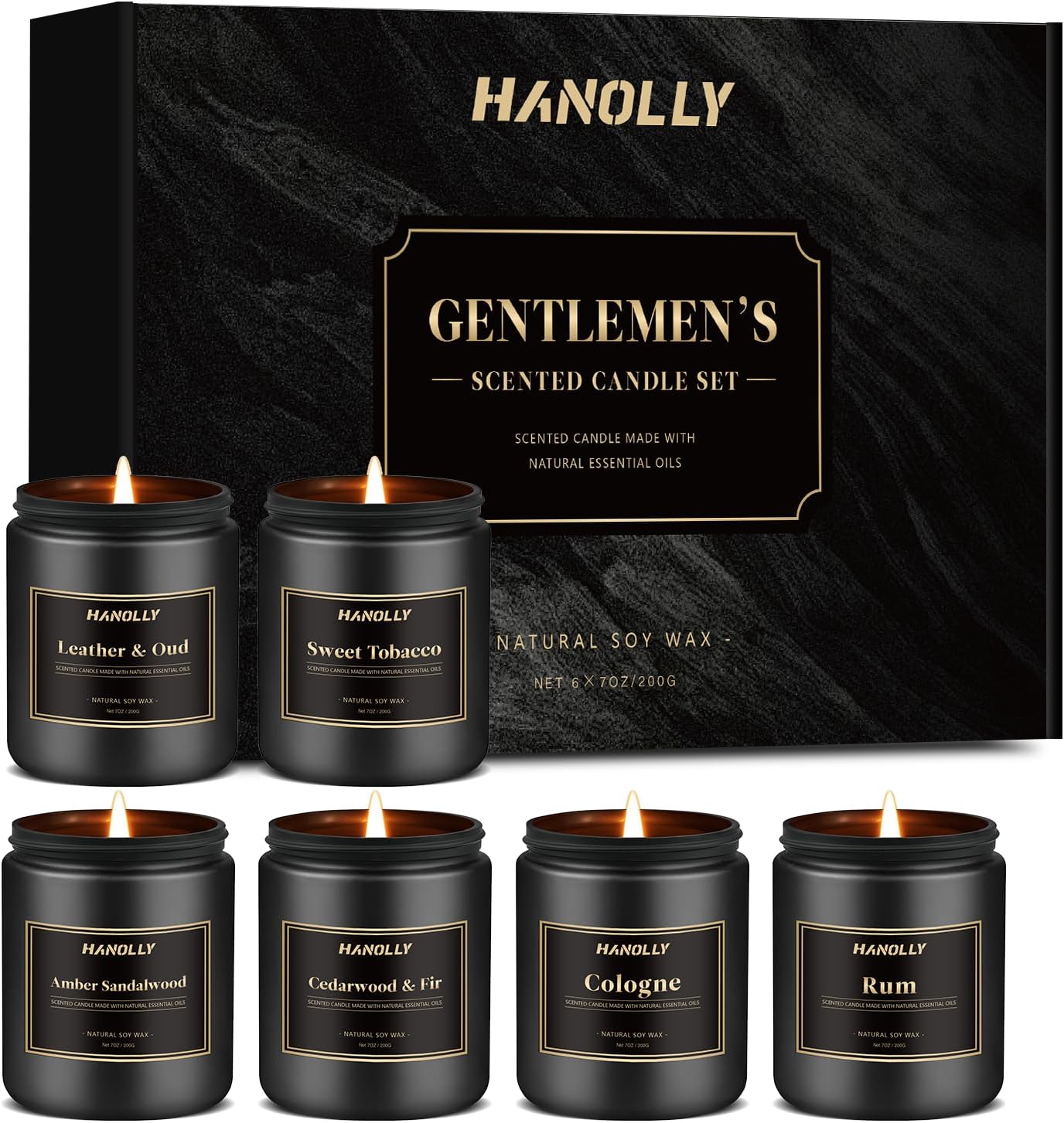 Mens Scented Candle Gift Set for the Modern Manly Home
