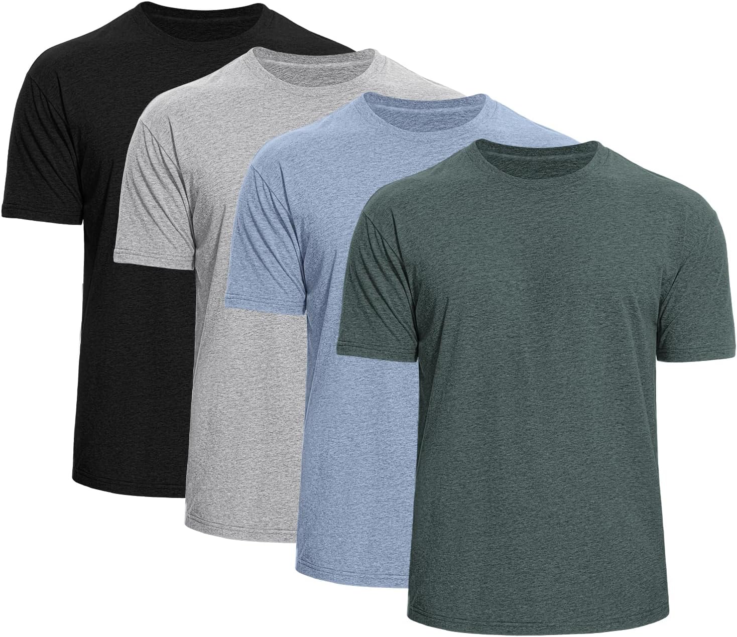 Men's Crew Neck T-Shirts 4-Pack - Soft Short Sleeve Basic Tees