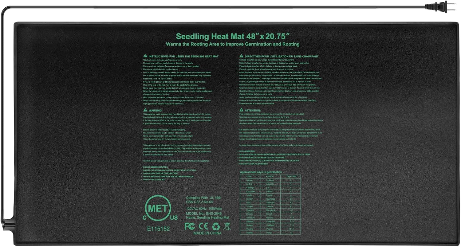 Seedling Heat Mat 48in x 20.75in for Germination and Brewing