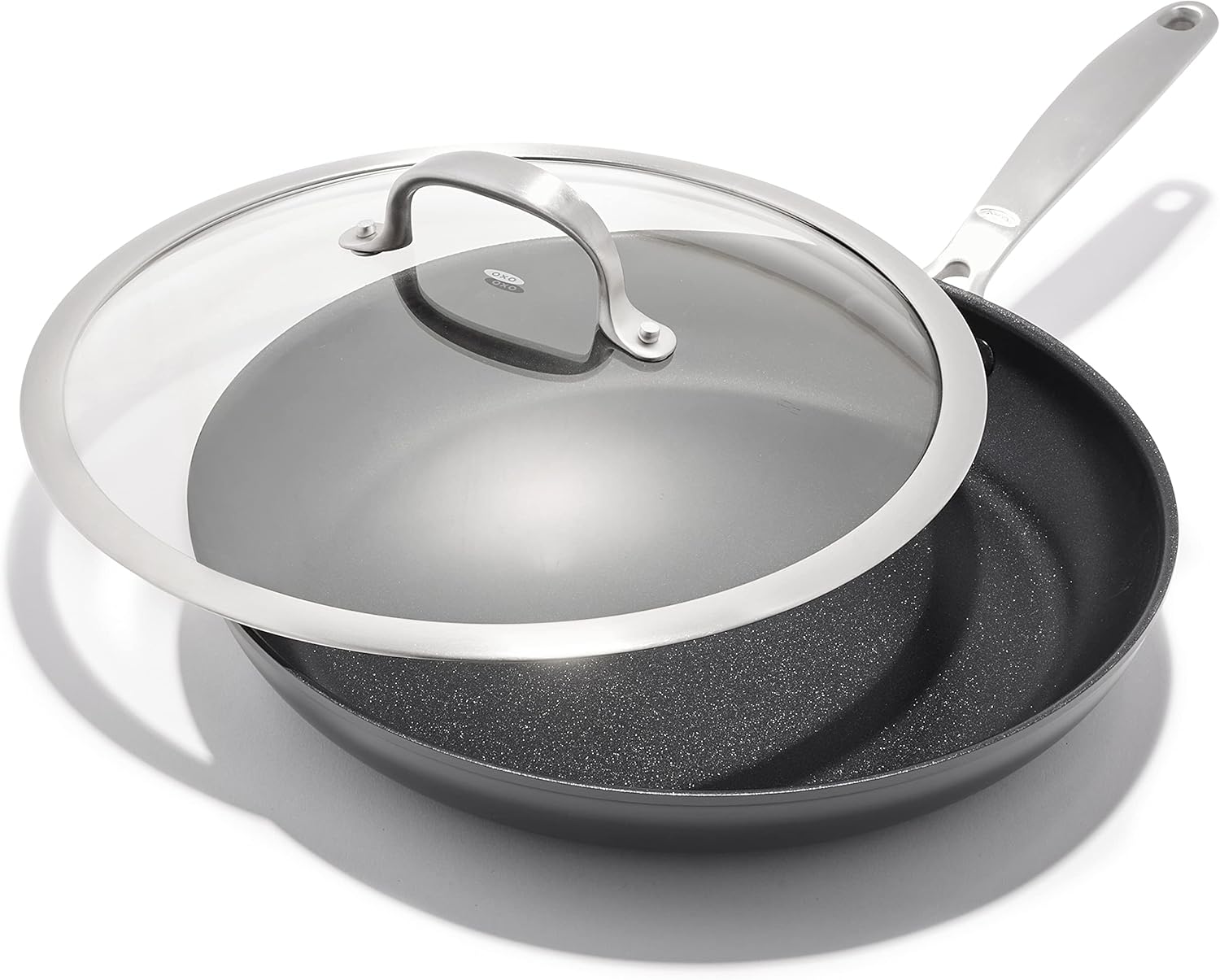 OXO Enhanced 12 in Frying Pan Skillet with Lid for Healthy Cooking