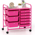 GOFLAME 9-Drawer Rolling Storage Cart - Mobile Art & Craft Organizer