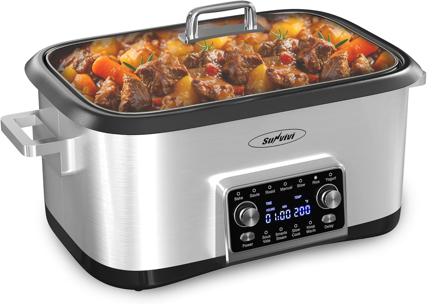 8 Quart Programmable Slow Cooker: Digital Timer & Temp Control