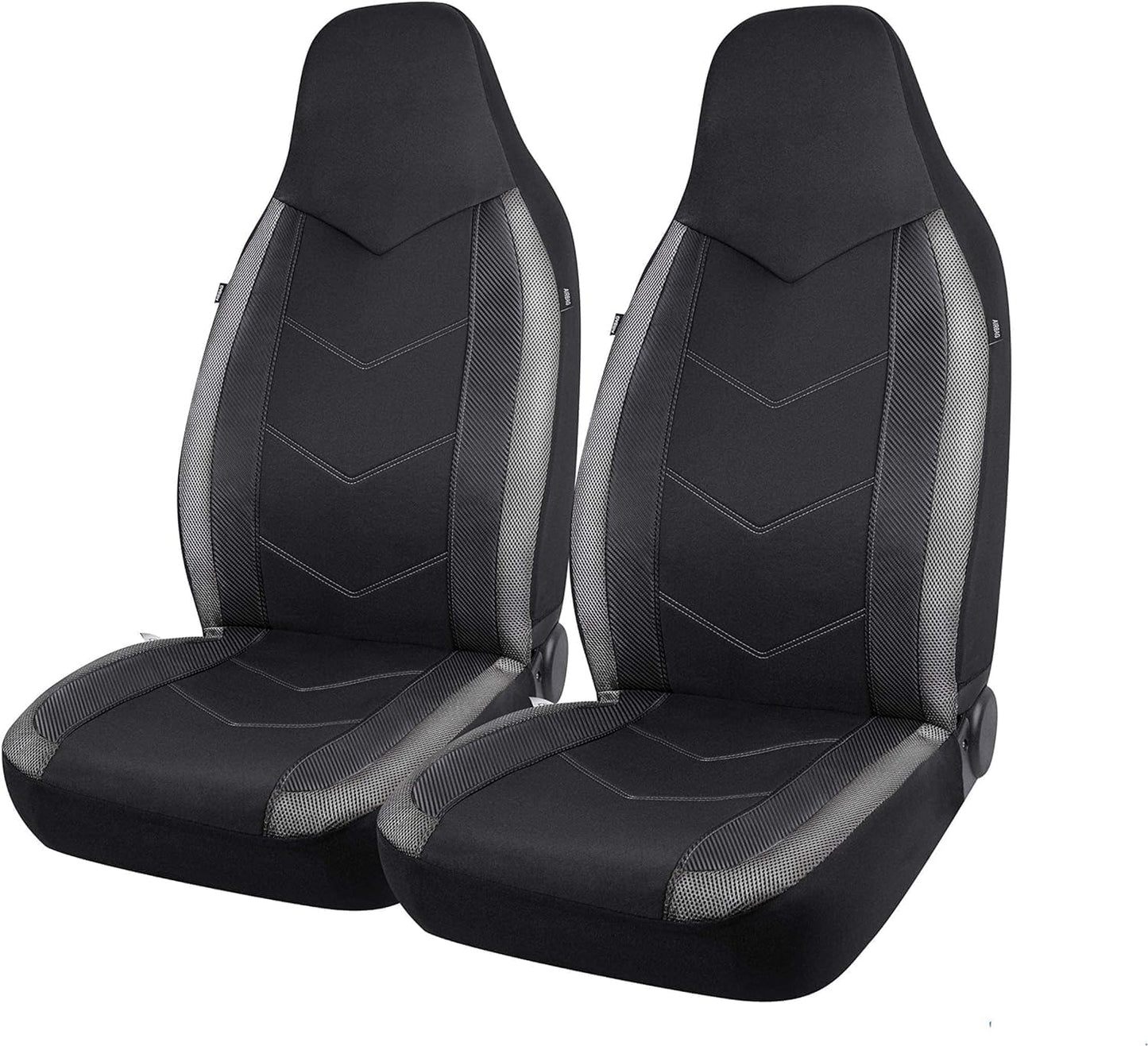 PIC AUTO High Back Front Car Seat Covers - Sports Carbon Fiber Mesh