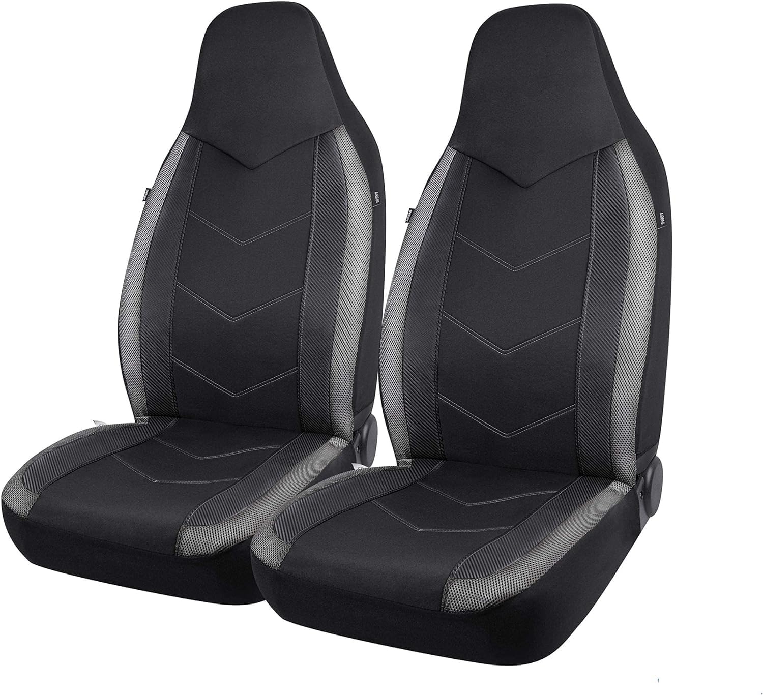 PIC AUTO High Back Front Car Seat Covers - Sports Carbon Fiber Mesh