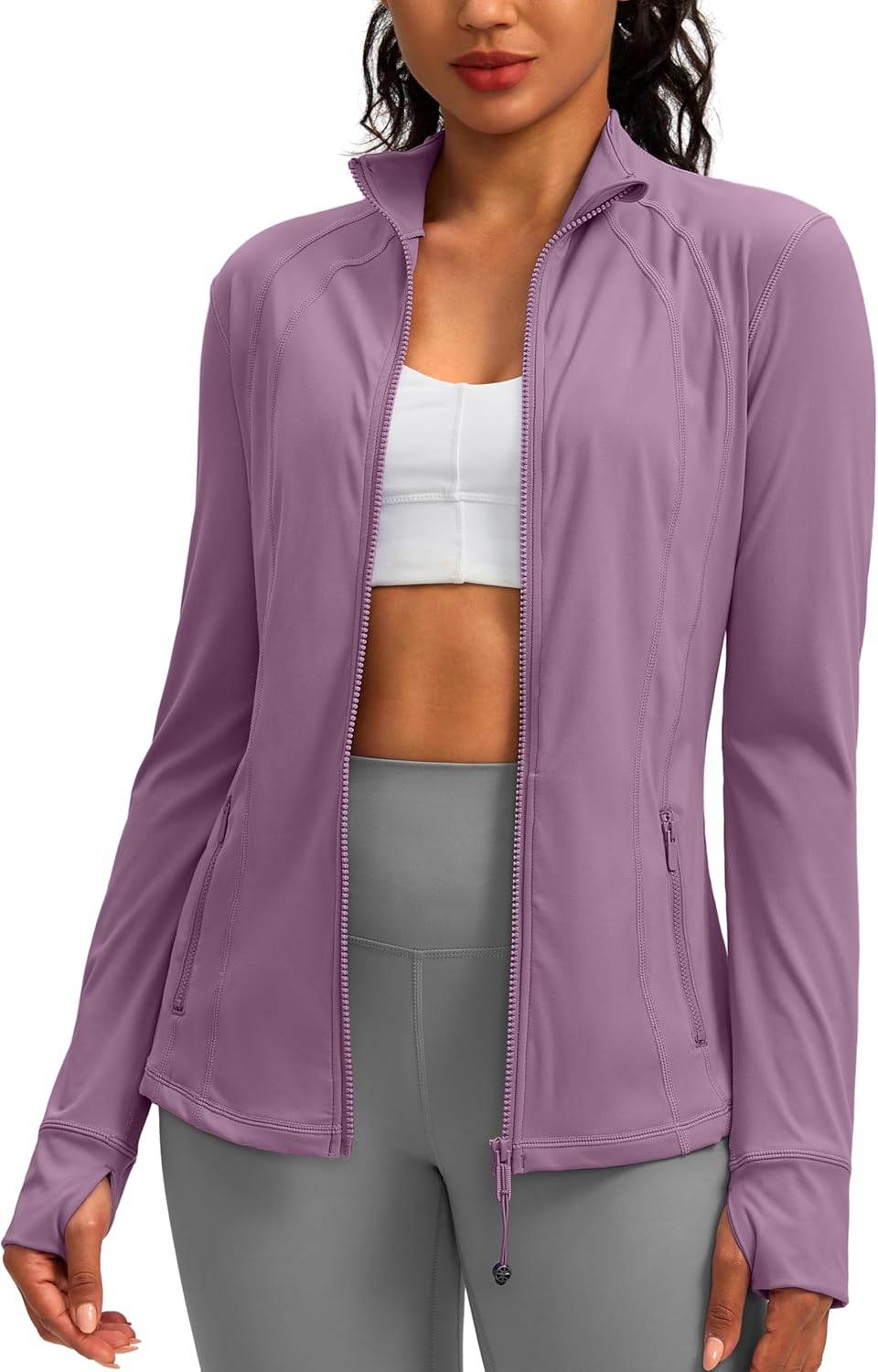 Women's Workout Jackets with 4 Pockets for Yoga and Running