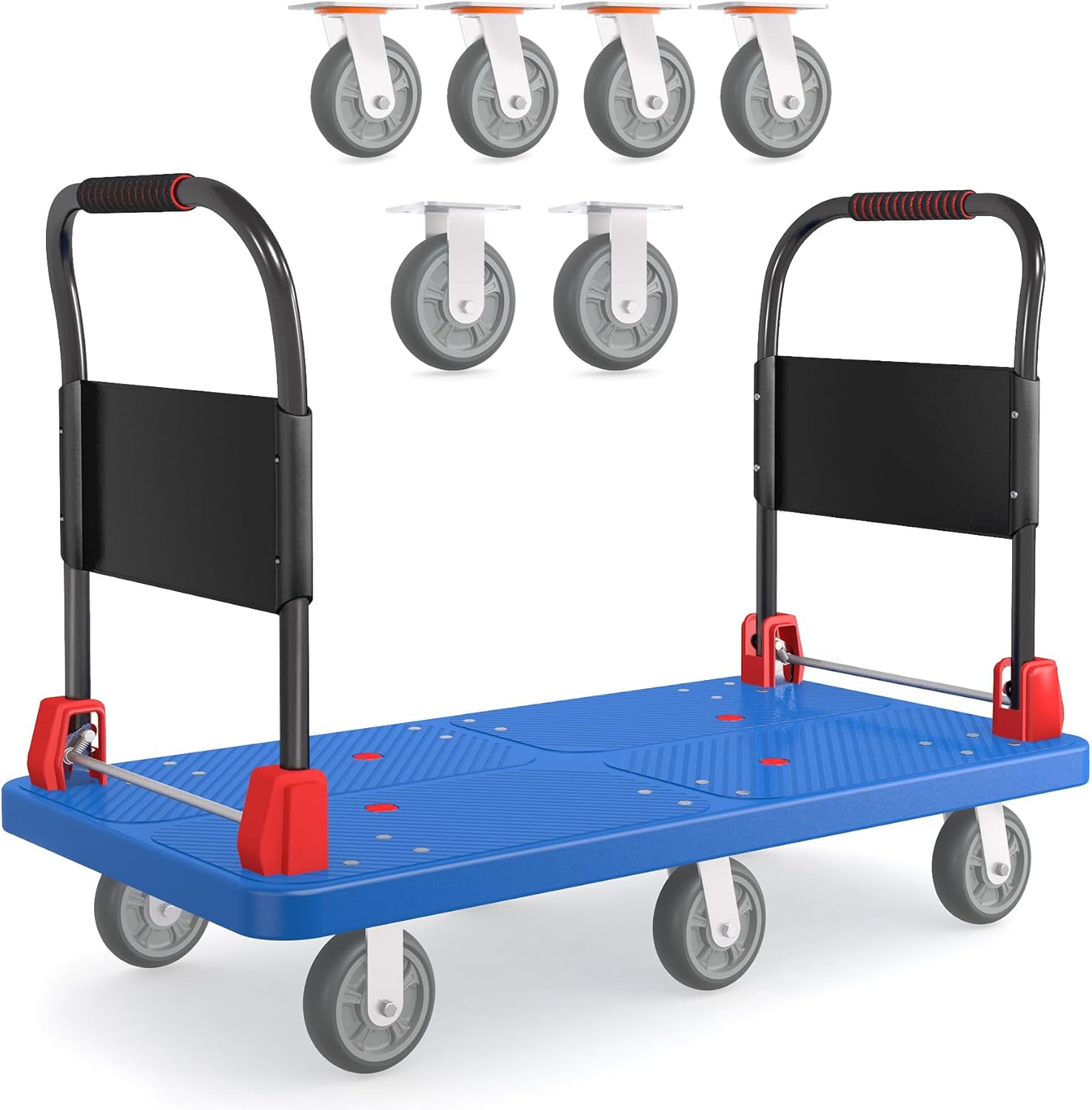 Heavy-Duty Platform Truck Cart with 2200lbs Capacity and Wheels