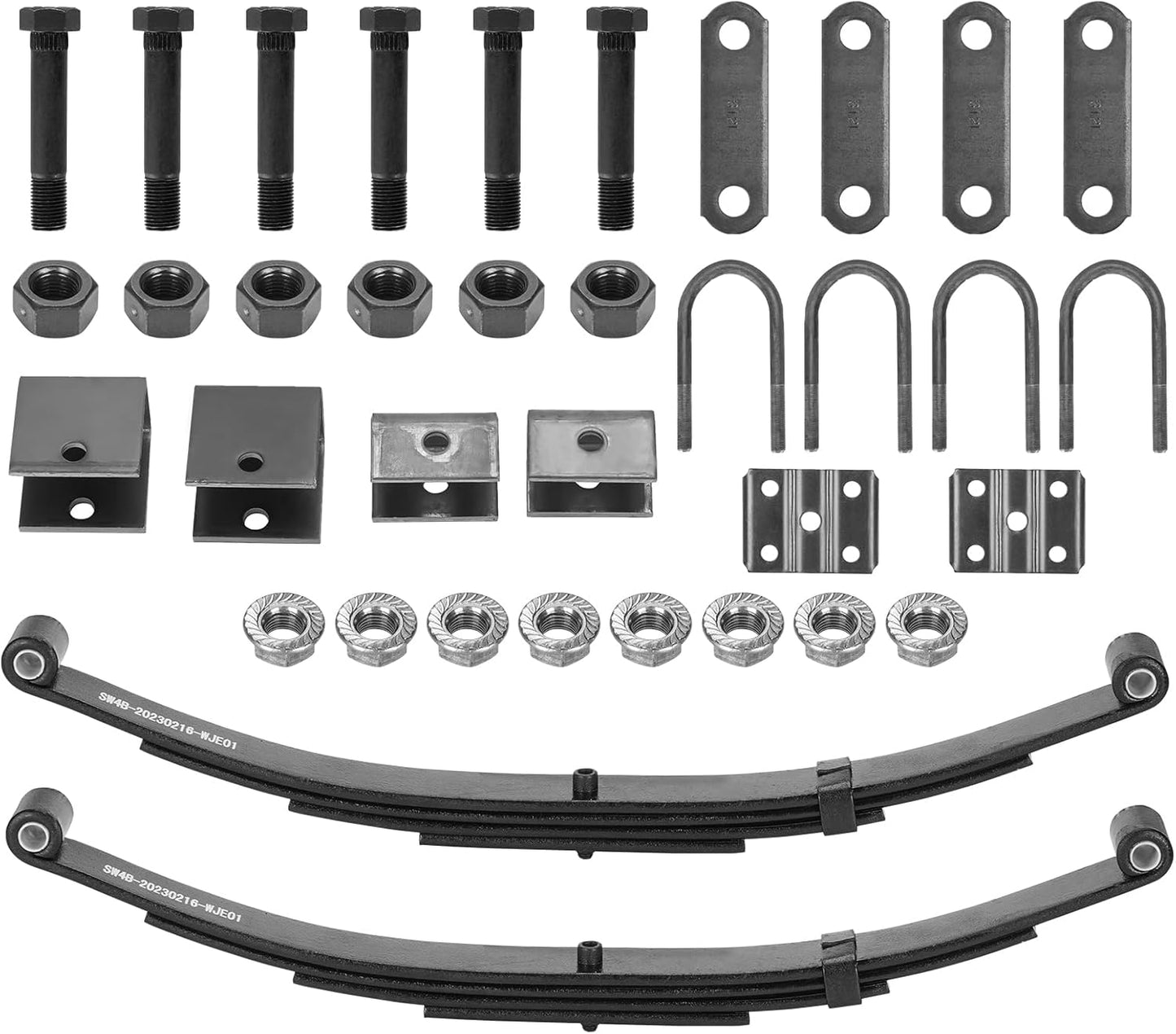 Replacement 4 Leaf Trailer Spring Kit for 3500lb Axle Suspension