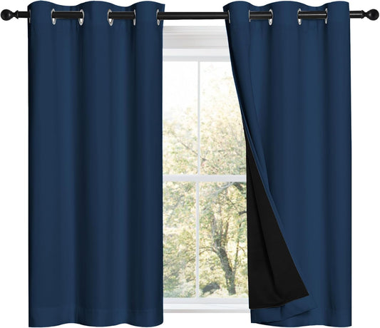 NICETOWN Moroccan Blue 100% Blackout Curtains for Dining Room