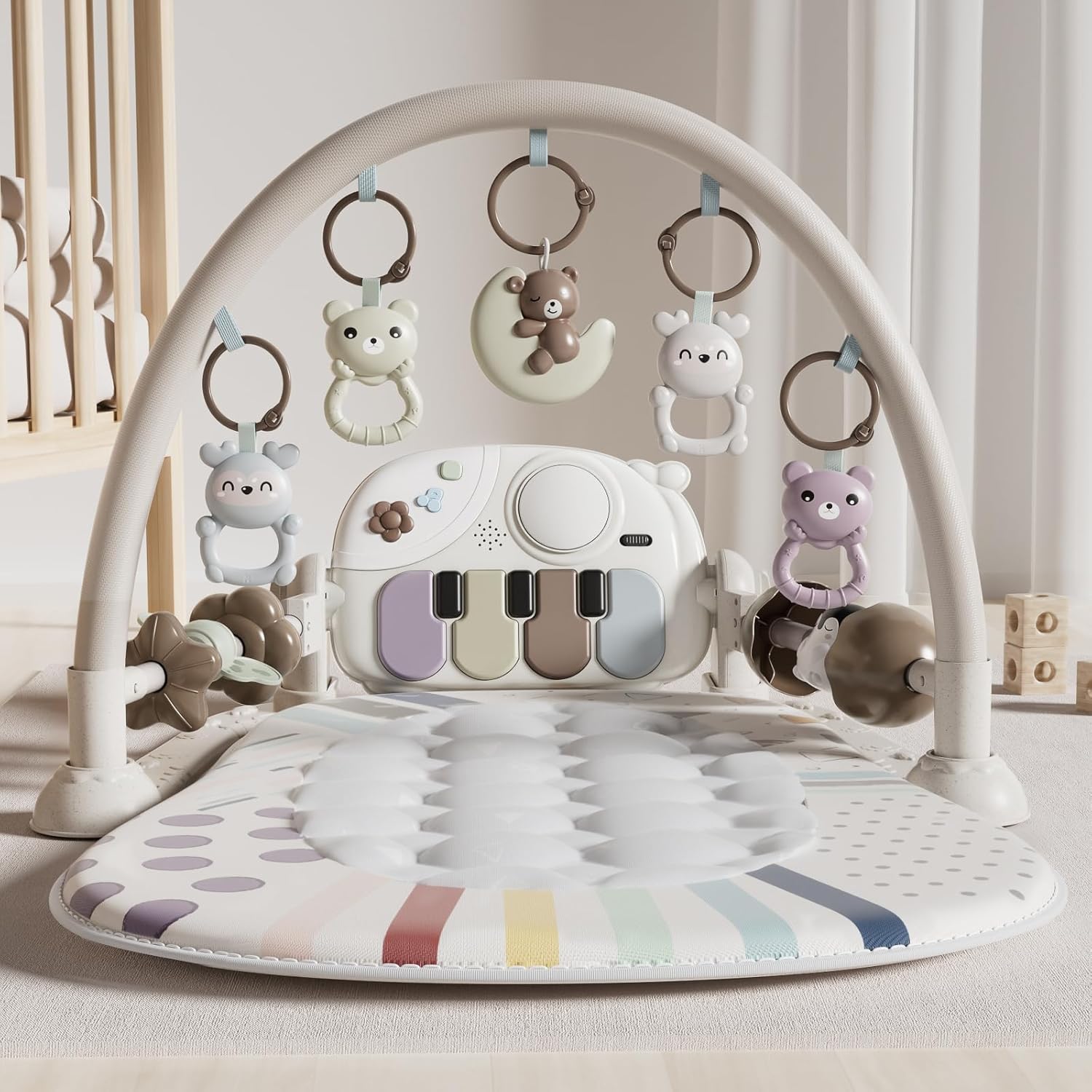Baby Play Mat with Piano and Sensory Toys for Infants and Toddlers