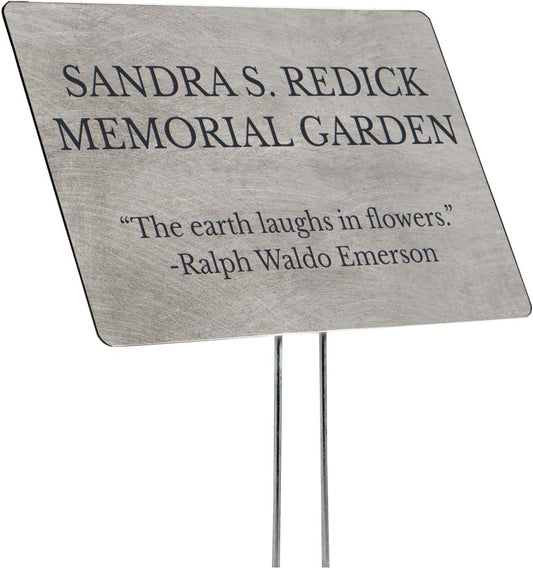 Outdoor Metal Garden Sign for Memorials and Labels - Customizable