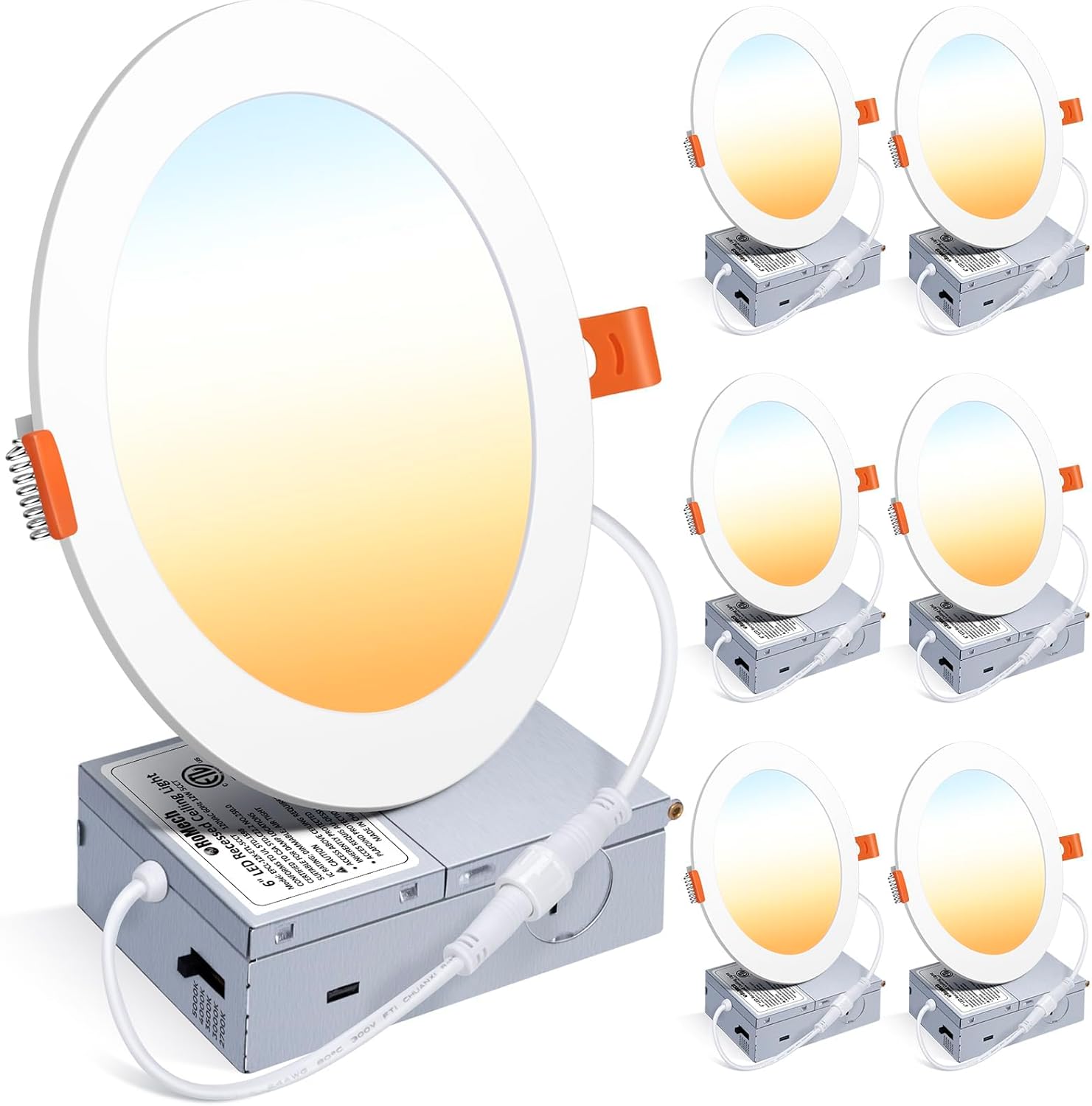 6 Inch Dimmable LED Recessed Ceiling Light with Junction Box