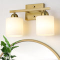 Stainless Steel Milk Glass Vanity Lights for Modern Bathrooms