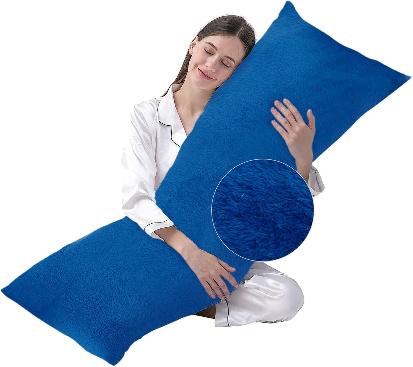DOWNCOOL Large Body Pillow Insert with Faux Fur Cover for Comfort