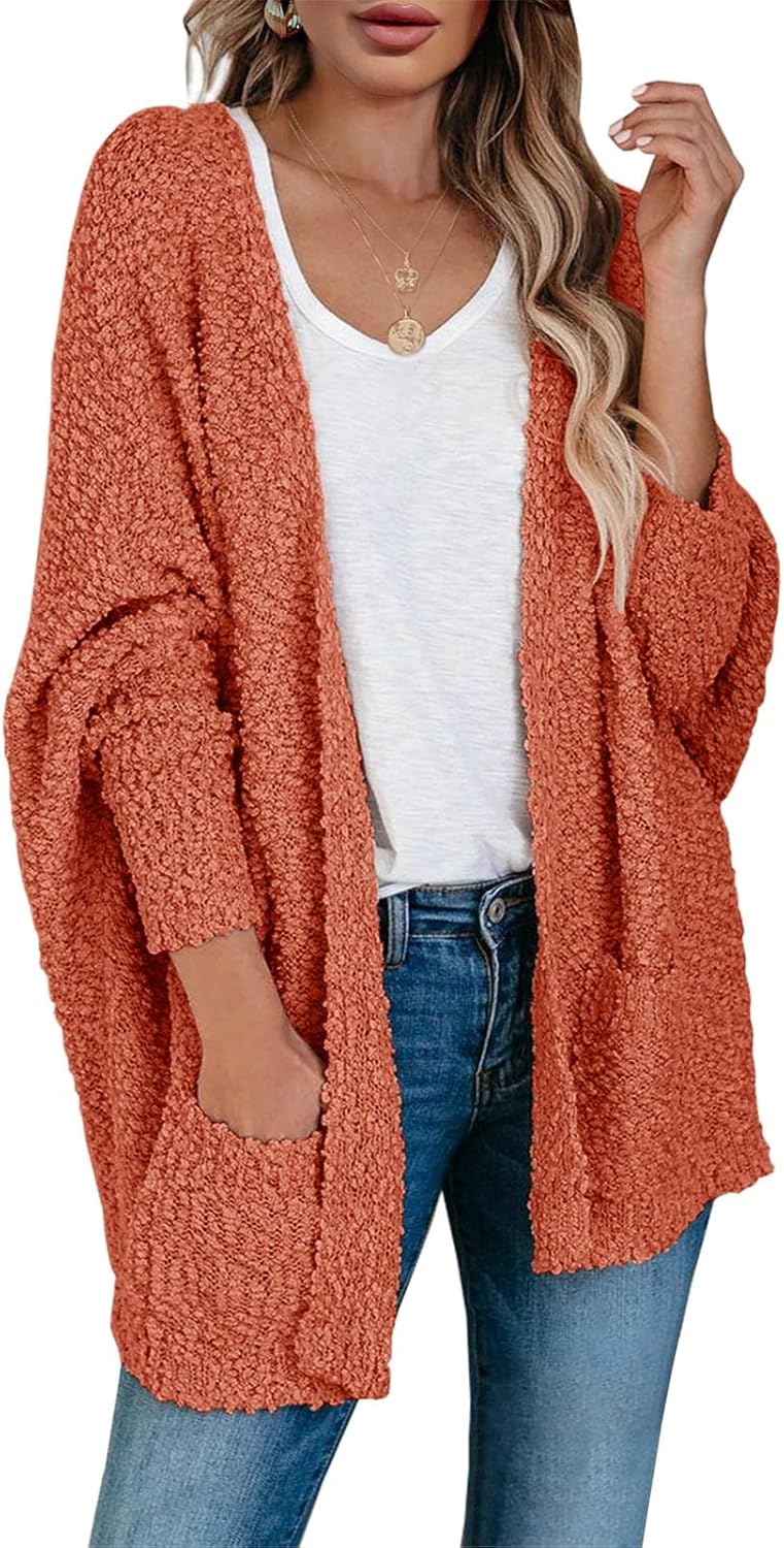 Saodimallsu Women's Chunky Popcorn Cardigan for Cozy Style