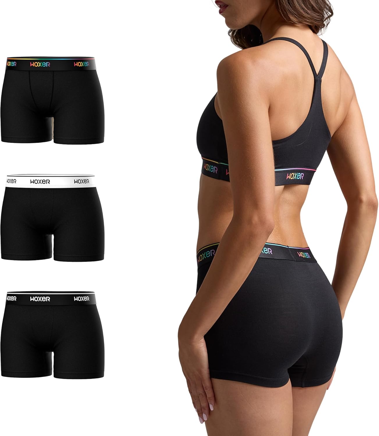 Woxer Womens Boxers - Comfortable 3in Boy Shorts Underwear