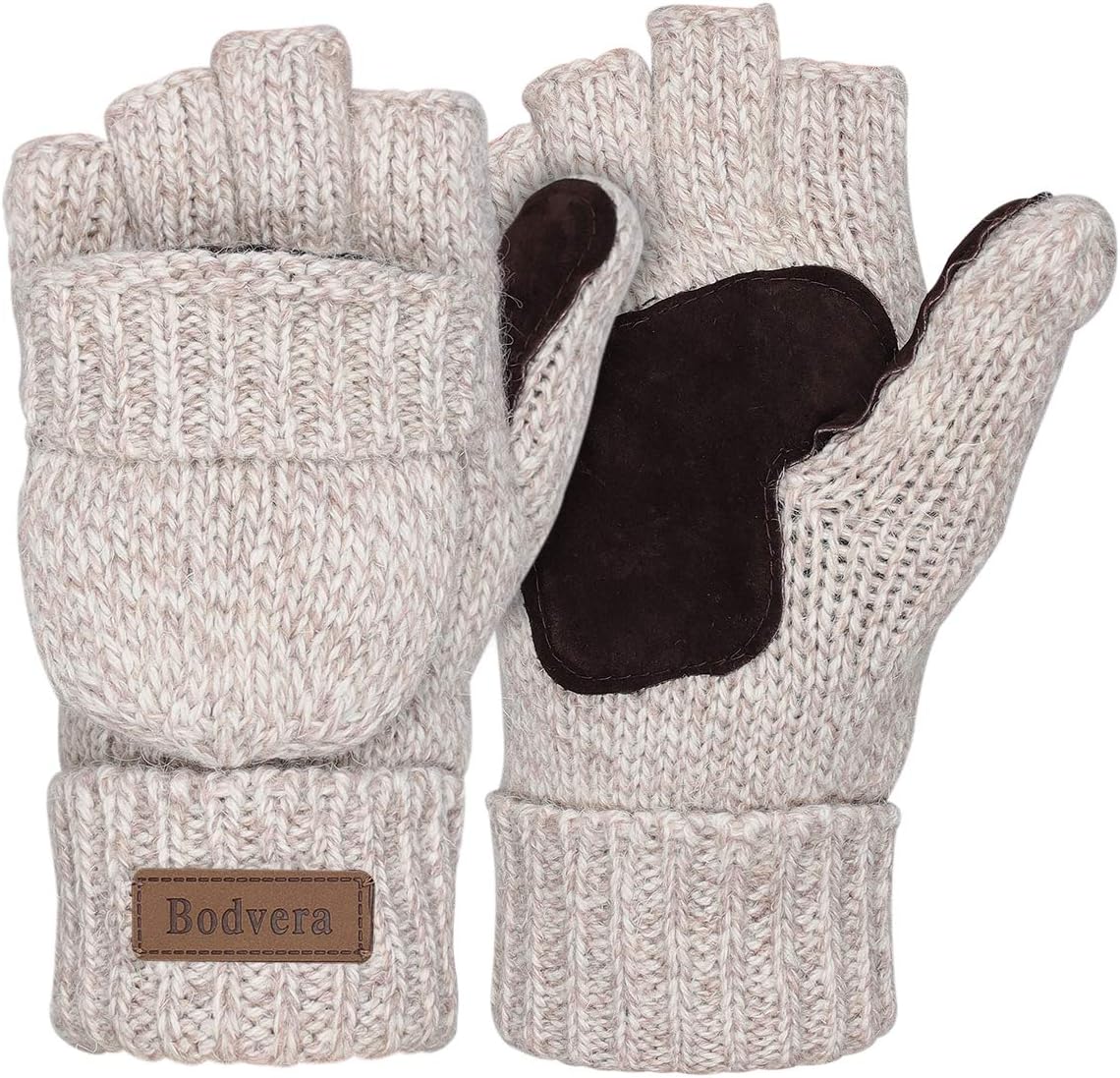 Warm Convertible Wool Gloves by Bodvera