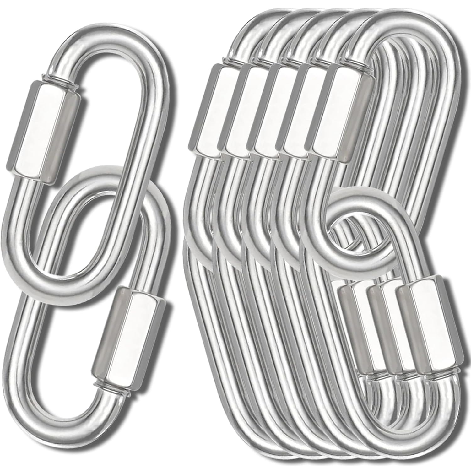 4.2in Chain Quick Links - Heavy Duty Carabiner Set for Camping
