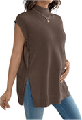 Maternity Turtleneck Sweater Vest - Comfortable Mock Neck Layer