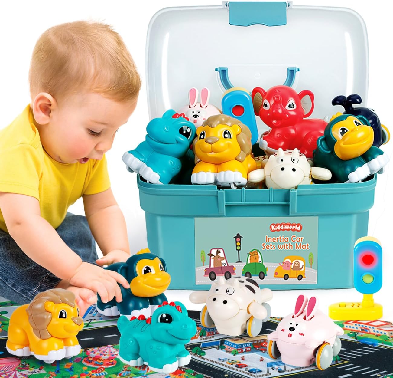 Kiddiworld Animal Car Toys: 1st Birthday Gift Set