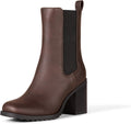 Women's Mid Calf Heeled Chelsea Boot - Chunky Lug Sole