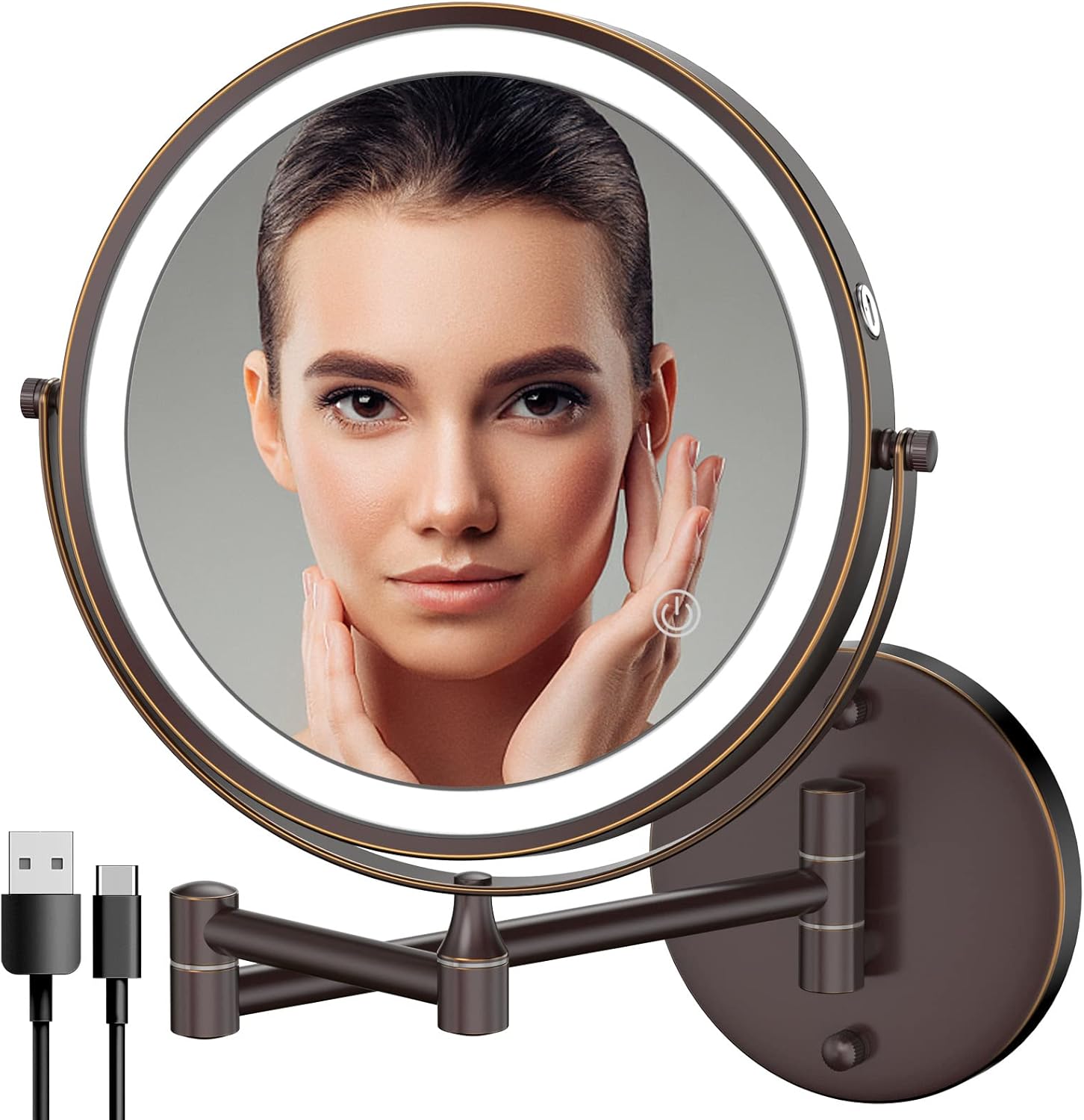 Rocollos Rechargeable Wall Mounted Lighted Makeup Mirror Review