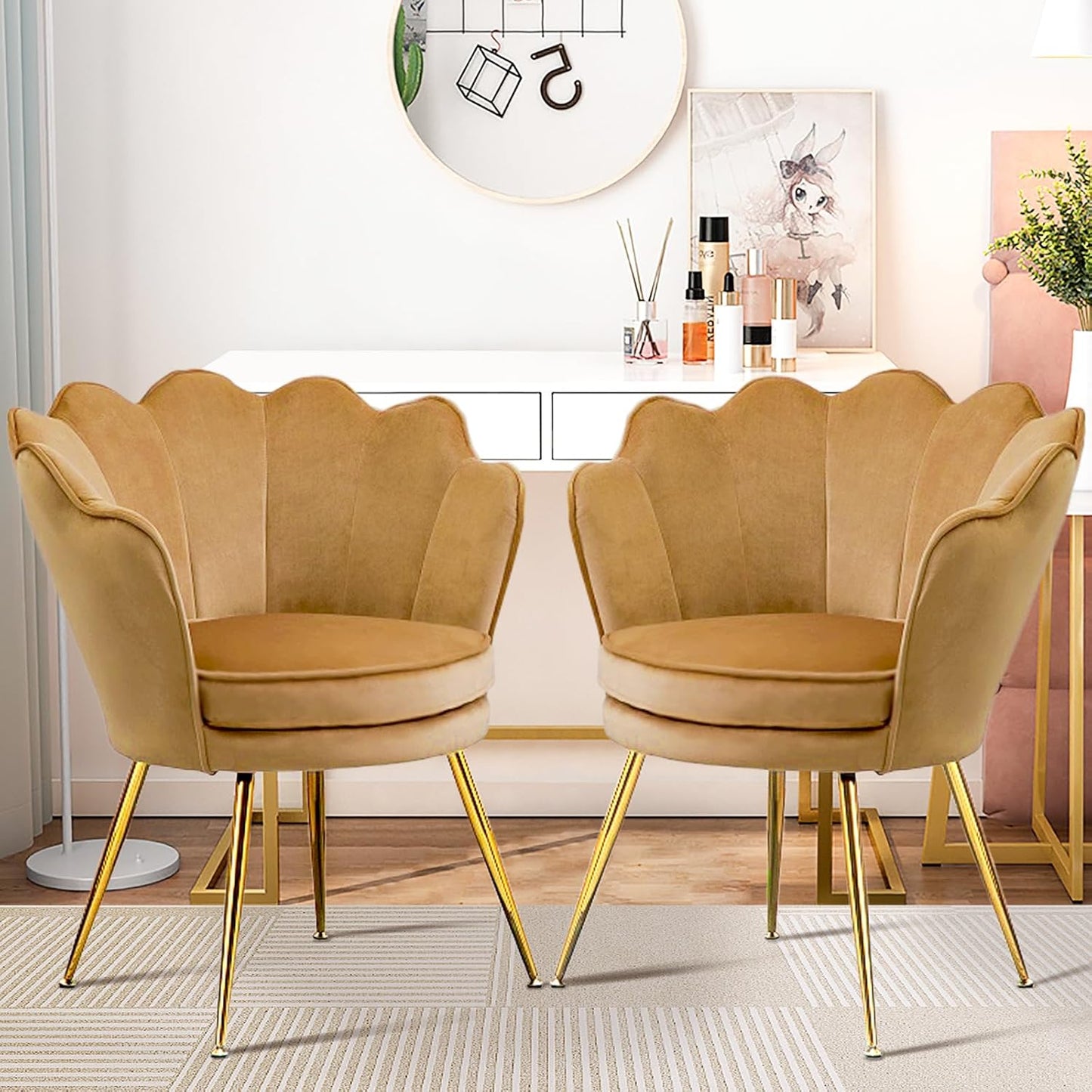 Luxurious Velvet Accent Chairs Set: Stylish & Comfy Duo
