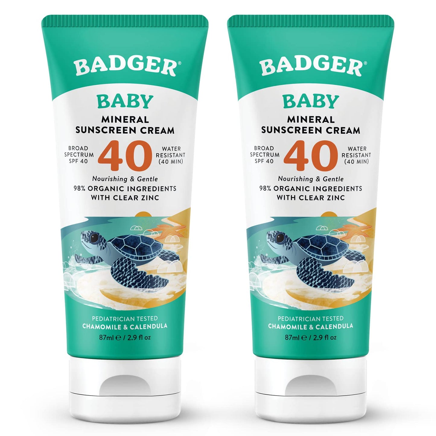 Badger Mineral Baby Sunscreen Cream SPF 40 for Sensitive Skin