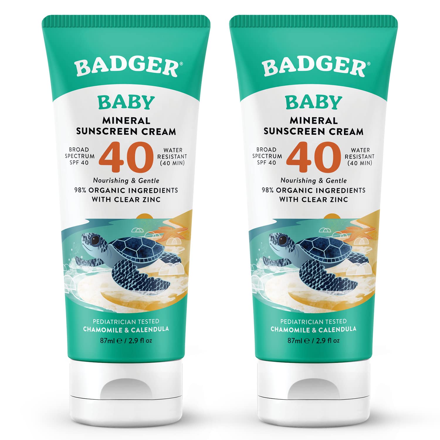 Badger Mineral Baby Sunscreen Cream SPF 40 for Sensitive Skin