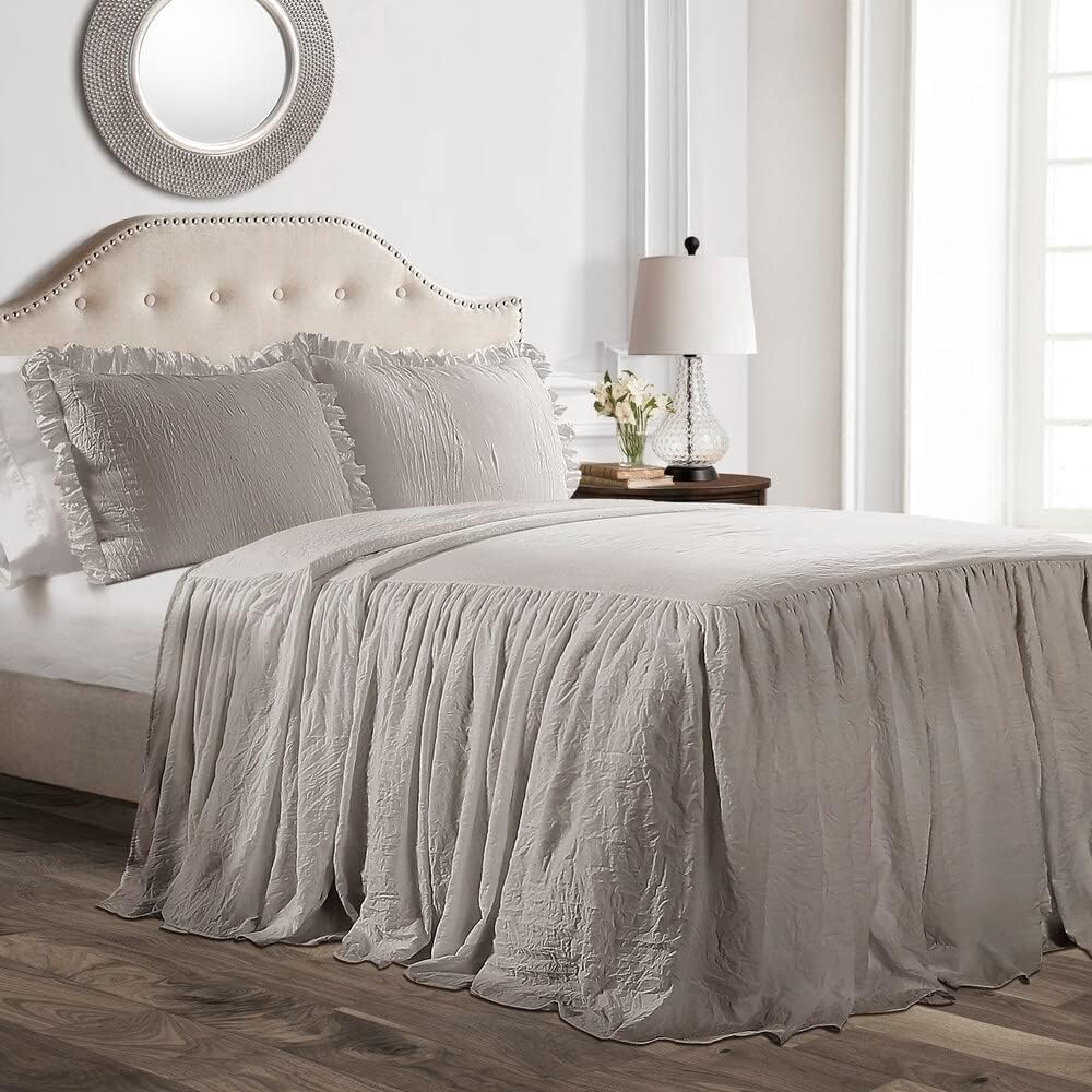 Lush Decor Ruffle Skirt Bedspread Set for Vintage Farmhouse Style
