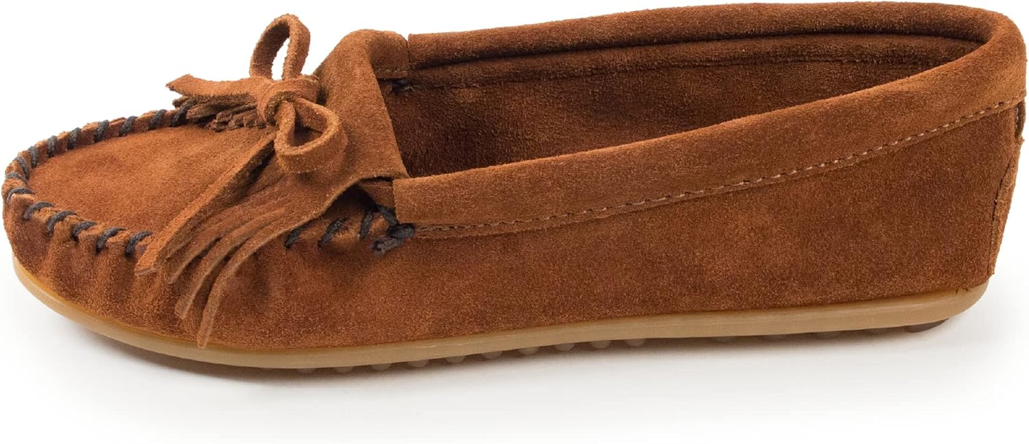 Minnetonka Women's Kilty Suede Hardsole Moccasin for Comfort