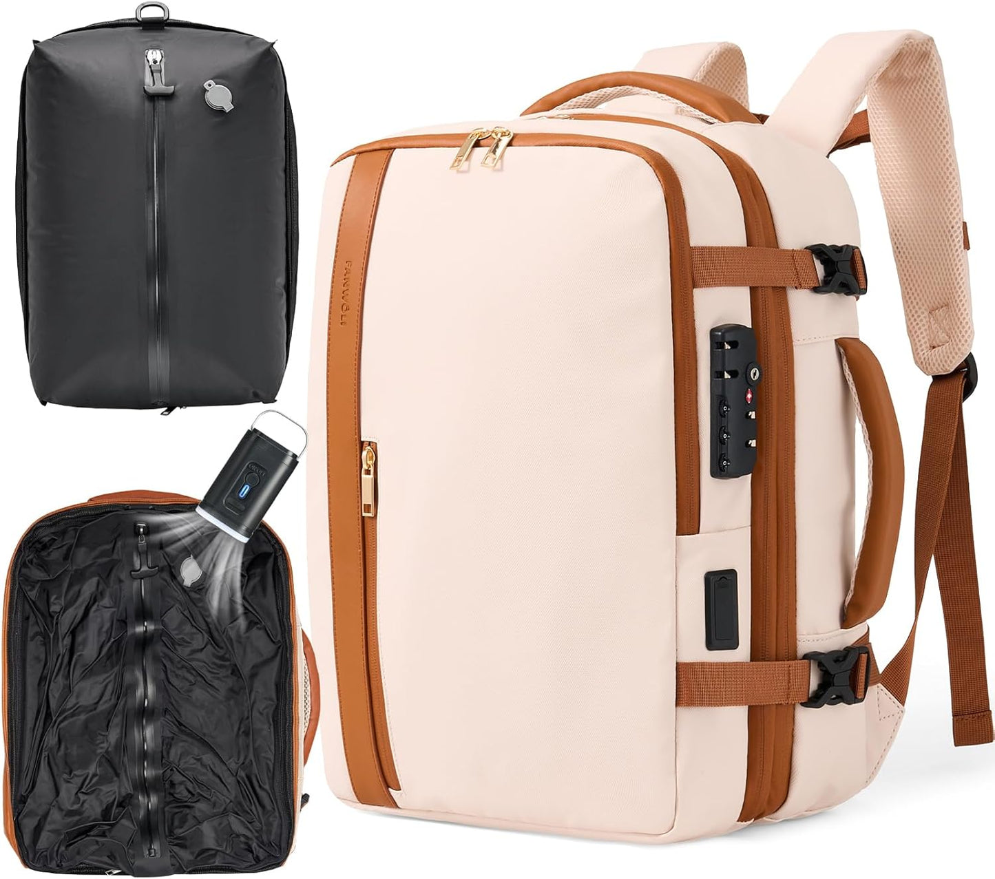 Fanwoli Vacuum Travel Backpack with TSA Lock and Anti Theft Zipper