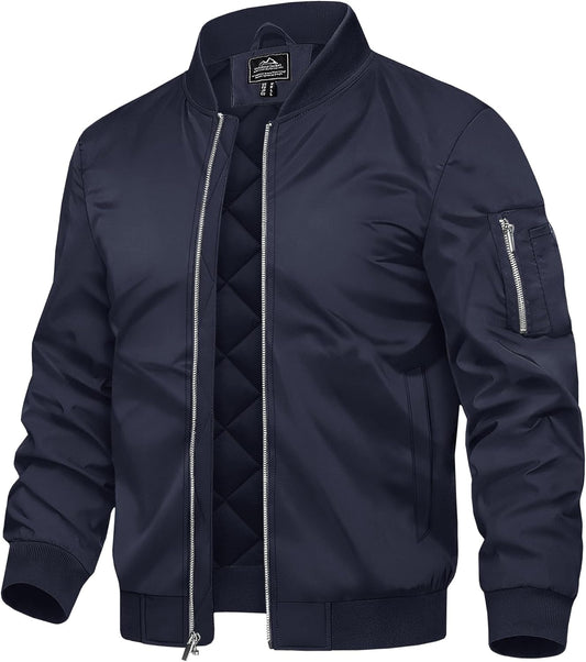 TACVASEN Men's Bomber Jackets Thermal Quilted Water Resistant
