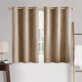 Blackout Linen Textured Curtains 42 x 63 in - Thermal Room Darkening