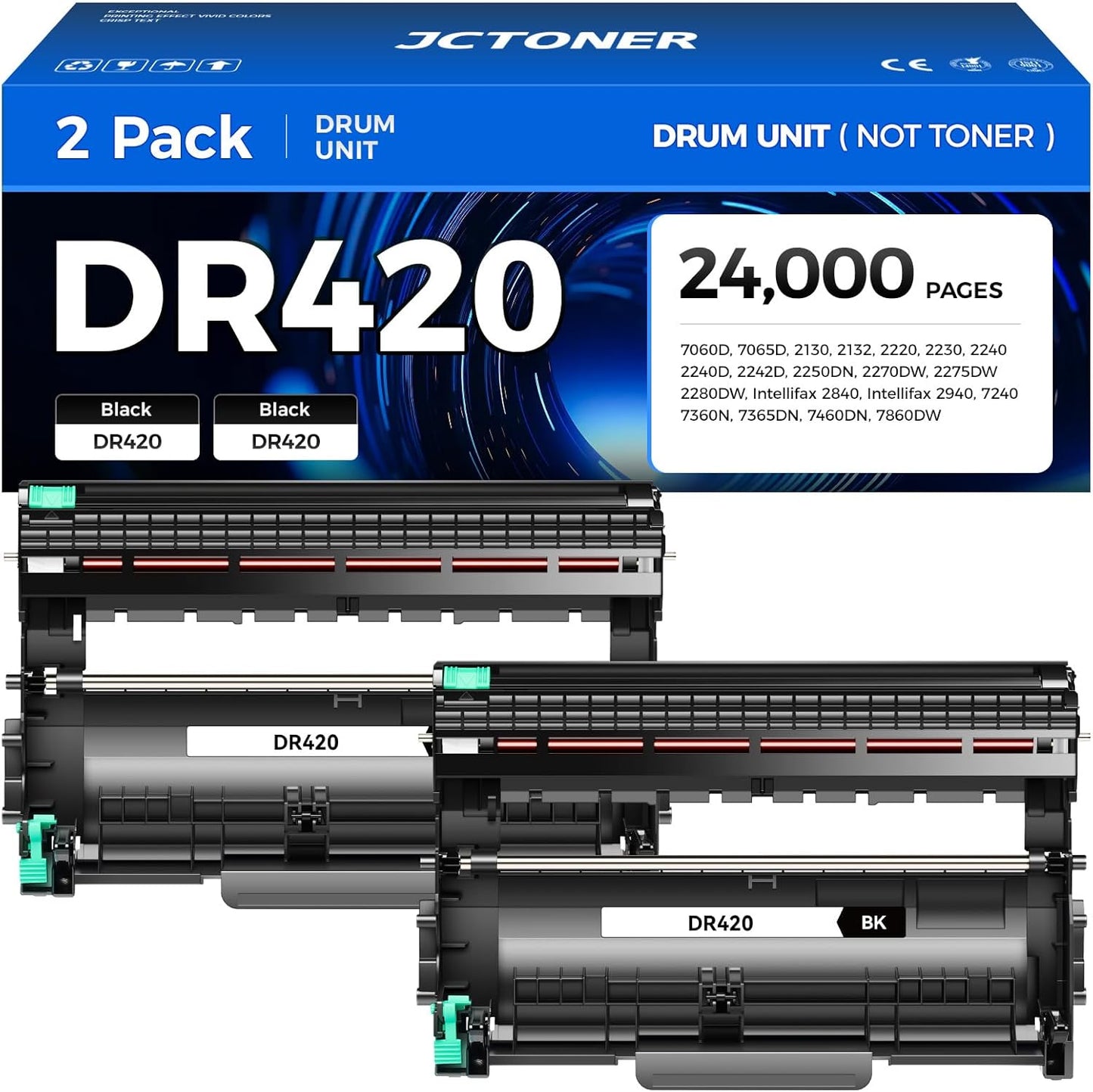 DR420 Drum Unit Replacement for Brother Printers - 2-Pack