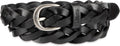 Womens Fully Adjustable Braided Leather Belt for Jeans - Timeless