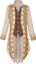 Men's Medieval Tailcoat Jacket Embroidery Vintage Gothic Steampunk