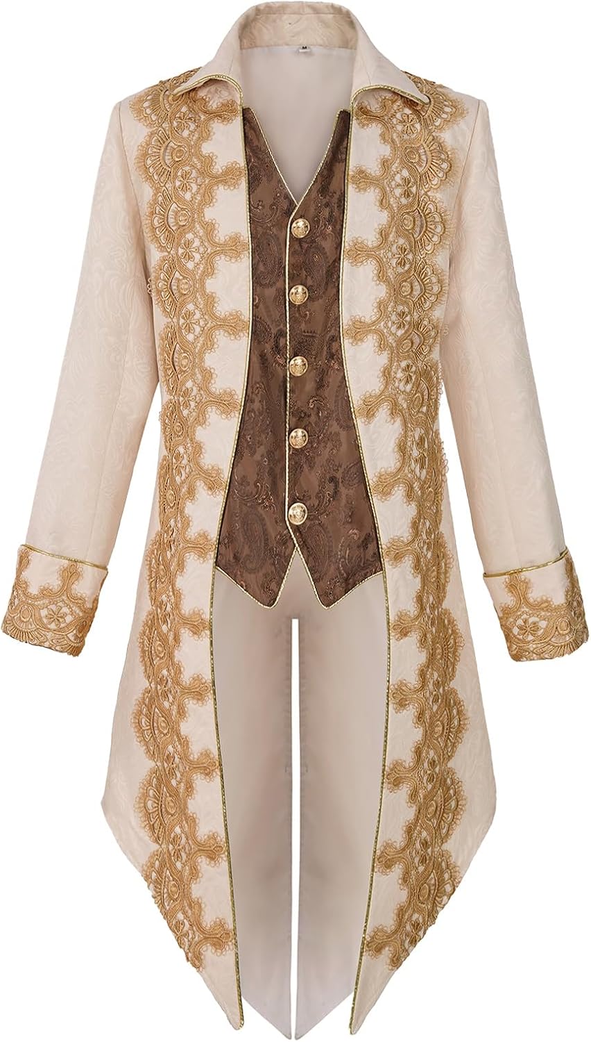 Men's Medieval Tailcoat Jacket for Gothic Steampunk Style