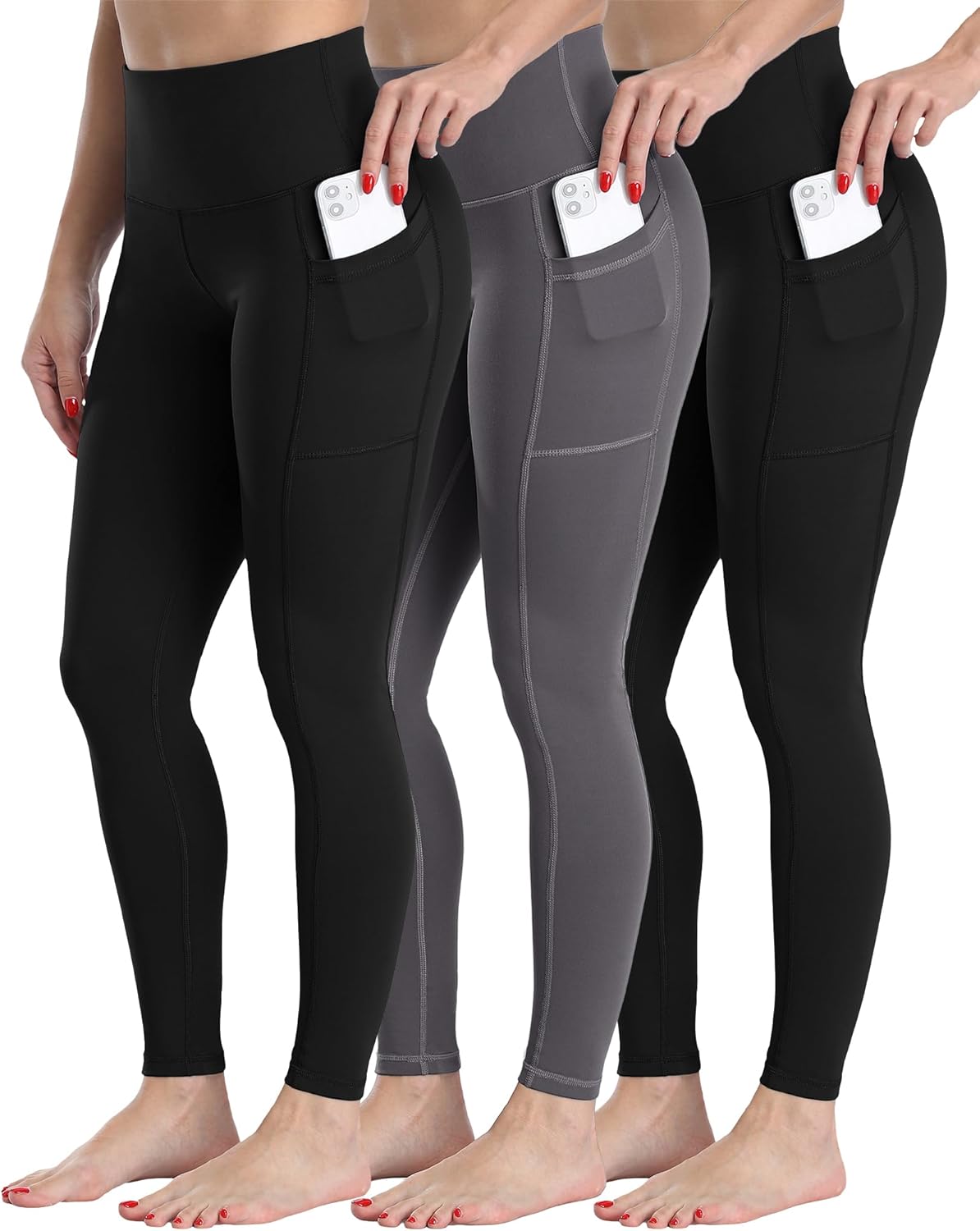 Fleece Lined Leggings Women with Pockets for Winter Warmth