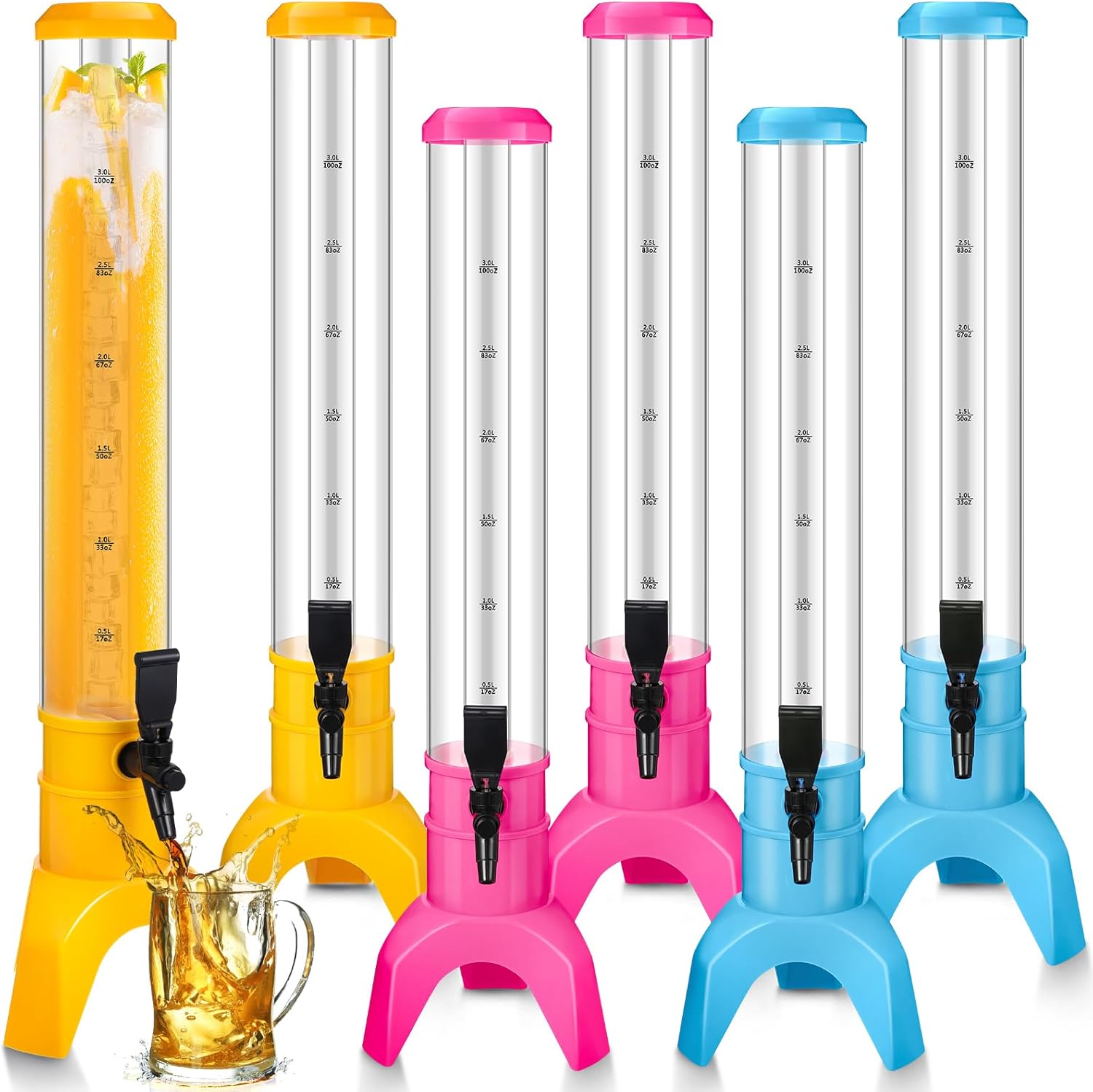 Domensi 6 Pcs Drink Tower Dispenser for Parties and Events