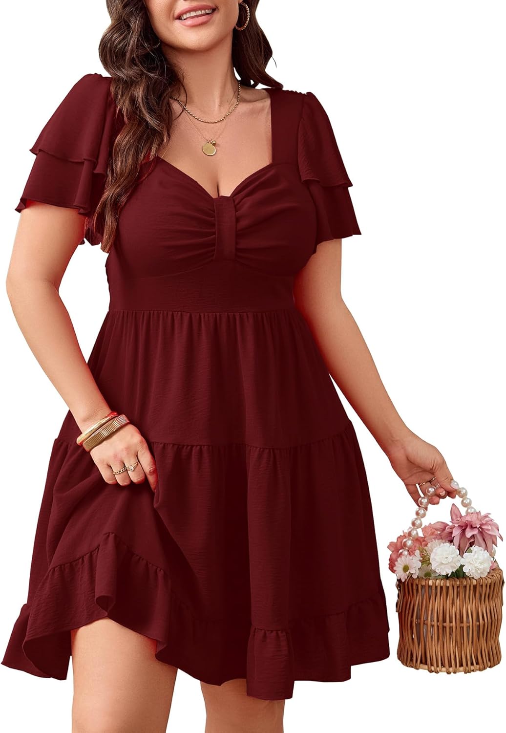 SCOMCHIC Plus Size Summer Dresses for Curvy Women - Cute Mini Dress