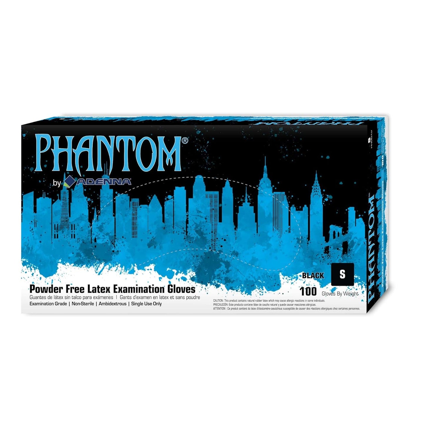 Adenna Phantom 6 Mil Latex Gloves, Small, Box of 100
