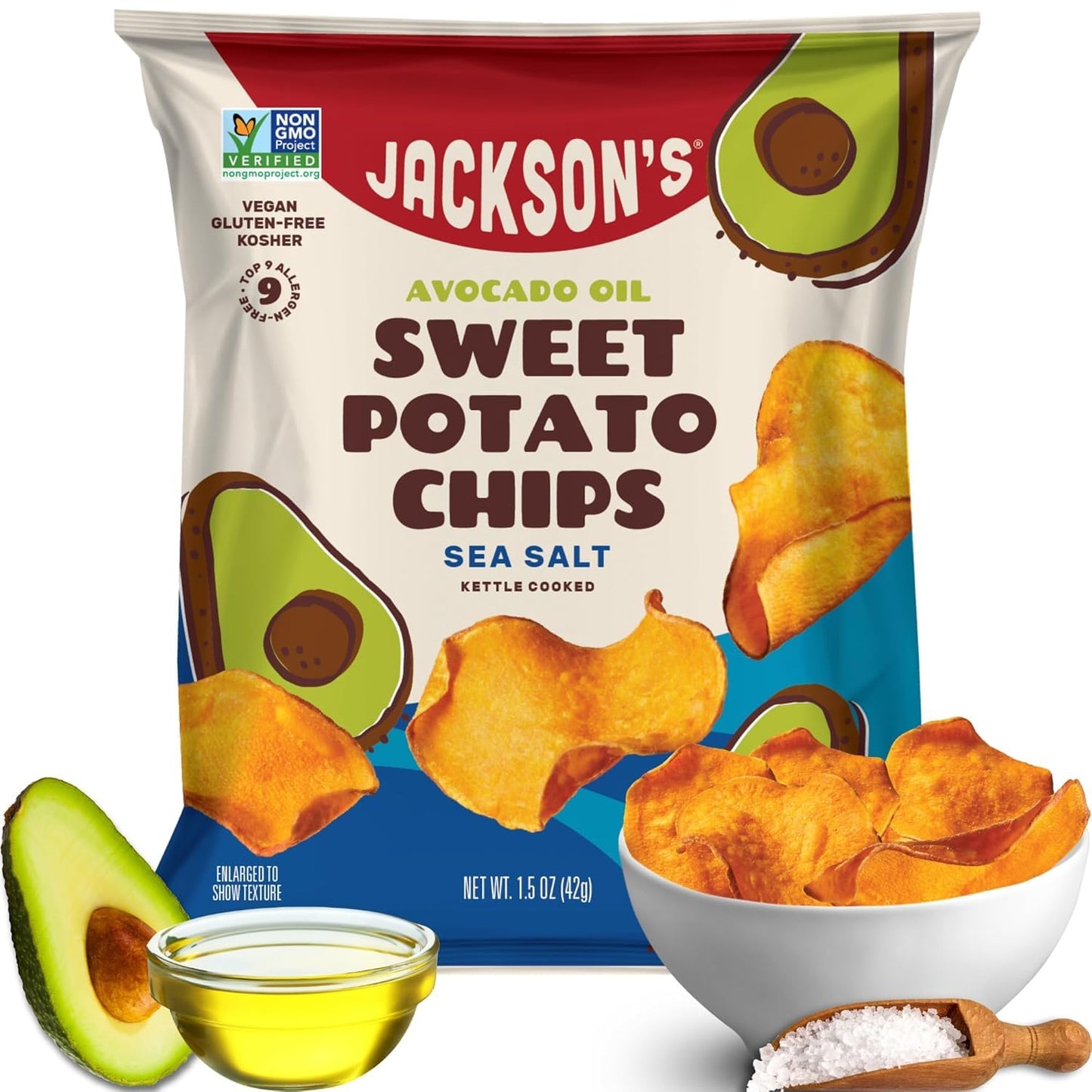 Delicious Sweet Potato Kettle Chips with Avocado Oil 1.5in