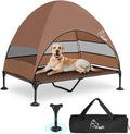 Elevated Dog Bed with Canopy - Stable Outdoor Raised Pet Cot