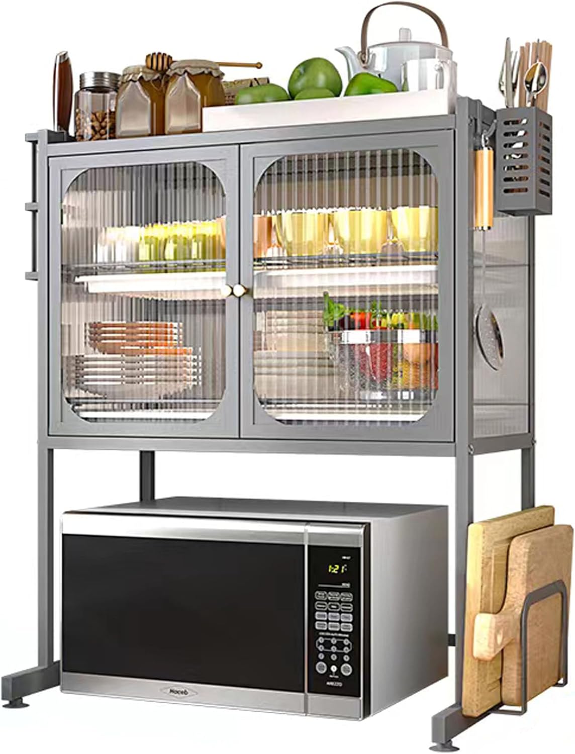 Multifunctional Microwave Stand with Storage