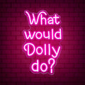 What Would Dolly Do Neon Sign - Cowboy Themed Motivational Neon Light