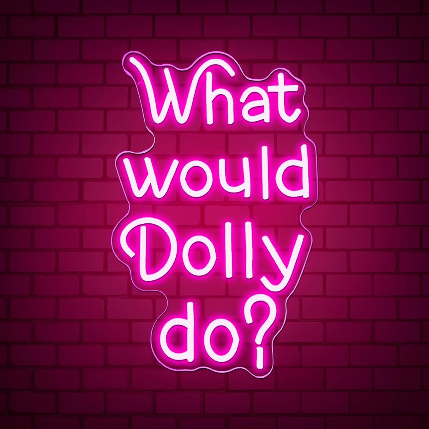 What Would Dolly Do Neon Sign for Cowboy Themed Decor