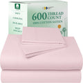 King Size Blush Pink Cotton Sateen Sheets - 600 TC Luxury