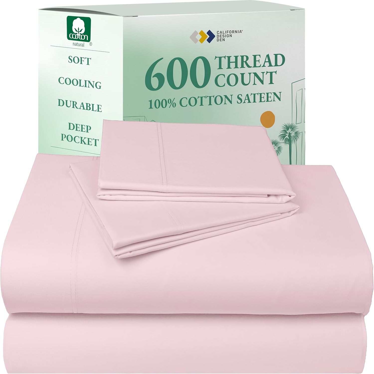 Luxury King Size Sheet Set - 100% Cotton, 600 Thread Count