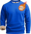 Mens Sherpa Lined Crewneck Sweatshirt - Heavyweight Cotton Blend