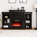 Tangkula 70ft Mantel Fireplace TV Stand - Electric Heater & Media